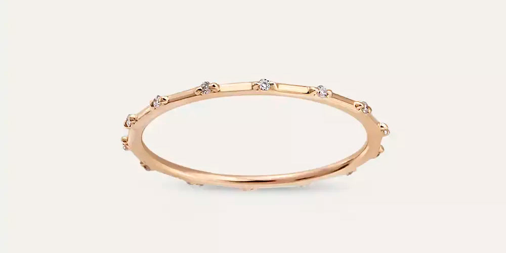 Tamtur Yüzük ve Yarımtur Yüzük Arasındaki Fark Nedir? — 0.05 CT Pırlanta Taşlı Rose Altın Minimal Tamtur Yüzük