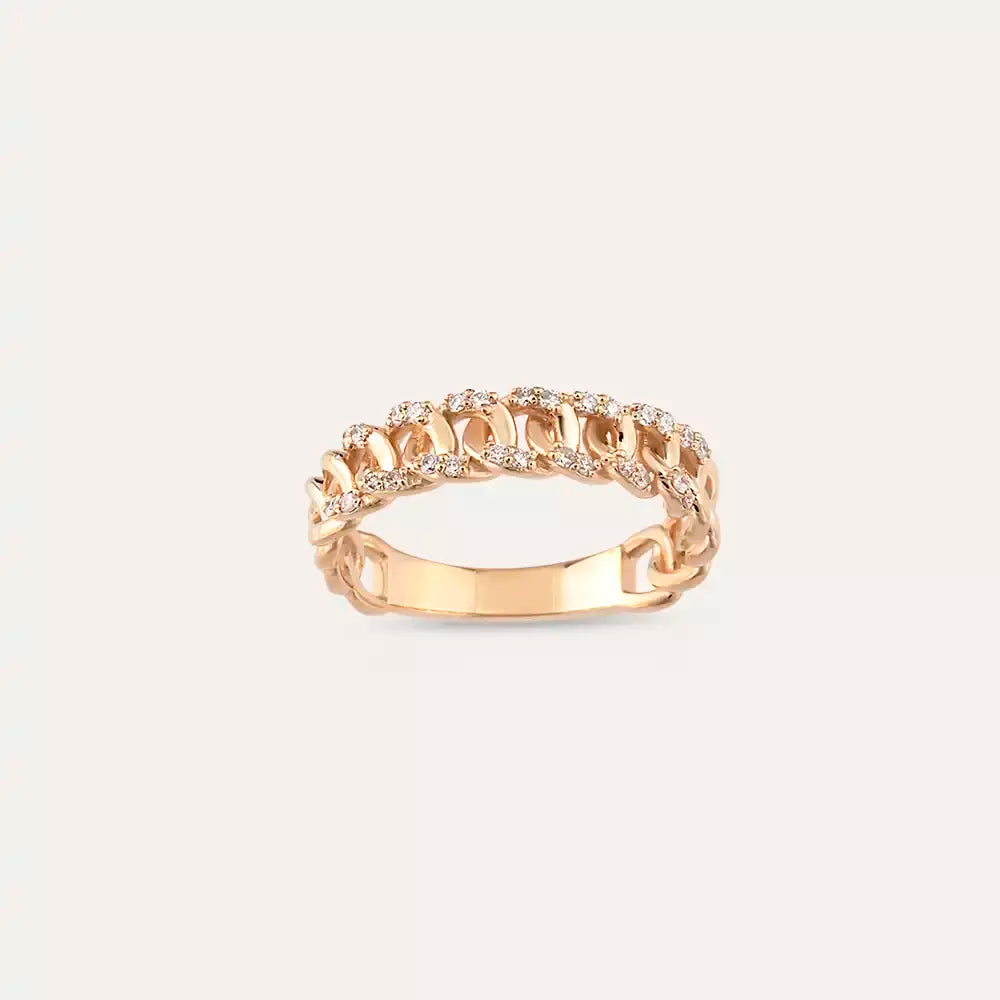 Zincir Kalınlığı Rehberi: Kaç Milimetre Size Uygun? — 0.18 CT Pırlanta Taşlı Rose Altın Zincir Yüzük