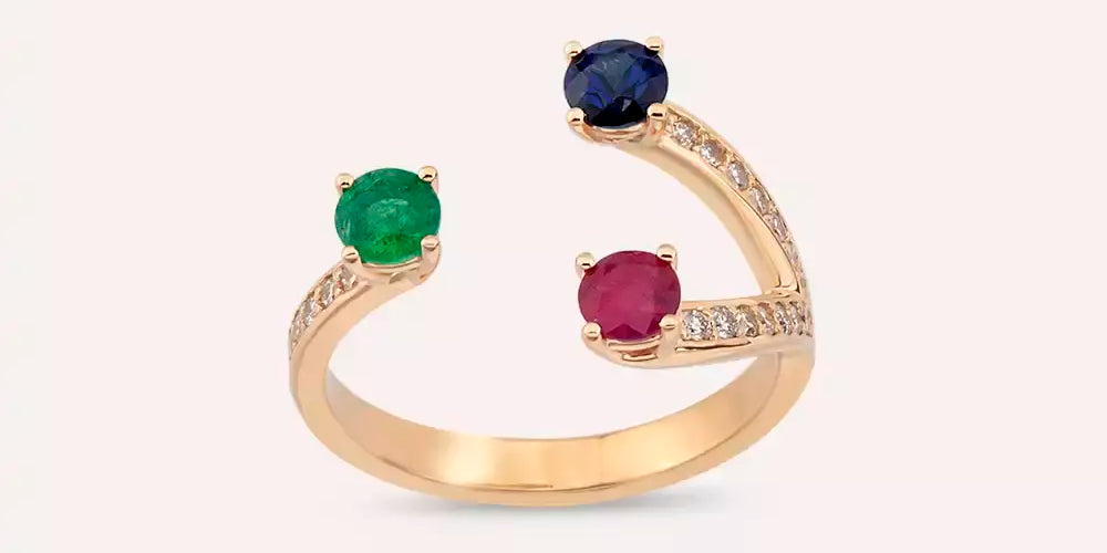 Doğum Taşları: Aylara Göre Değerli Taşlar ve Anlamları — 1.10 CT Pırlanta ve Değerli Taşlı Rose Altın Yüzük