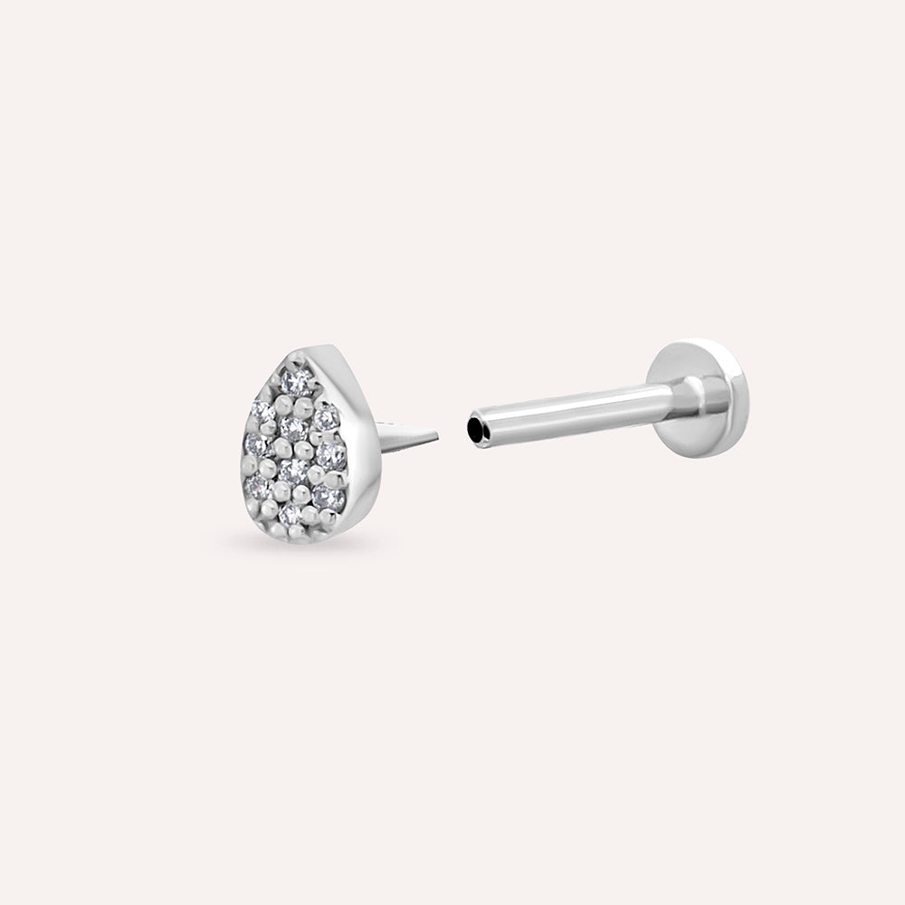 0.03 CT Pırlanta Taşlı Beyaz Altın Piercing