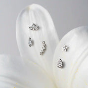 0.03 CT Pırlanta Taşlı Beyaz Altın Piercing