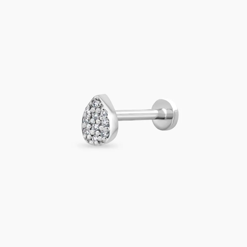 0.03 CT Pırlanta Taşlı Beyaz Altın Piercing