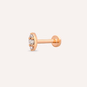 0.04 CT Pırlanta Taşlı Rose Altın Piercing