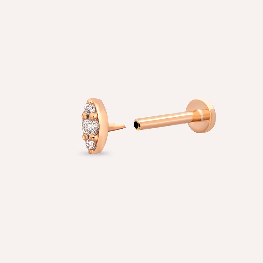 0.04 CT Pırlanta Taşlı Rose Altın Piercing