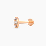 0.04 CT Pırlanta Taşlı Rose Altın Piercing