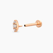 0.04 CT Pırlanta Taşlı Rose Altın Piercing