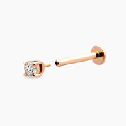 0.05 CT Pırlanta Rose Altın Tektaş Piercing