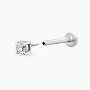 0.06 CT Pırlanta Beyaz Altın Tektaş Piercing