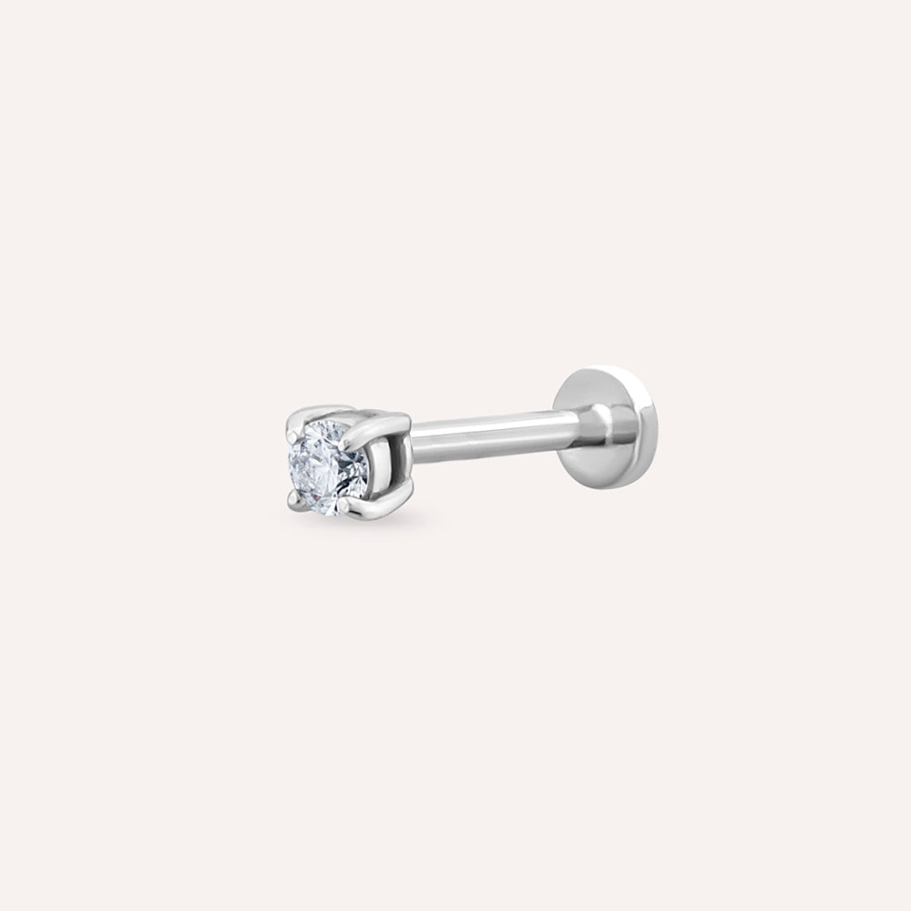 0.06 CT Pırlanta Beyaz Altın Tektaş Piercing