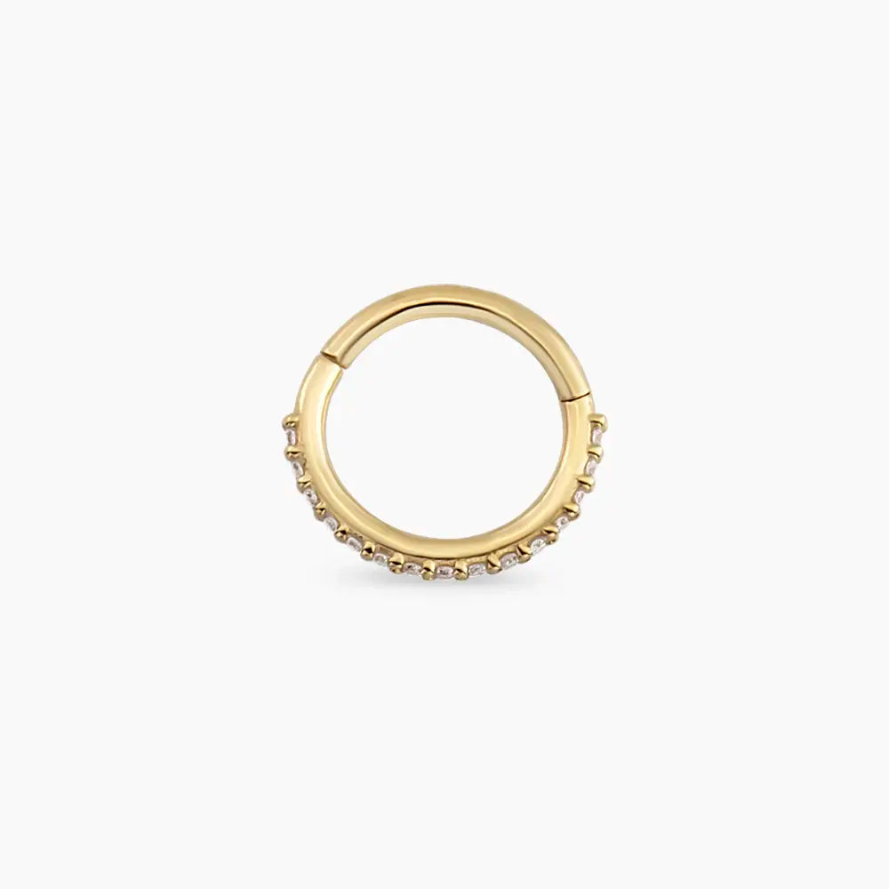 0.06 CT Pırlanta Taşı Sarı Altın Halka Piercing