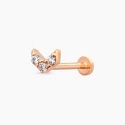 0.06 CT Pırlanta Taşlı Rose Altın Piercing