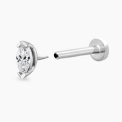 0.08 CT Markiz Kesim Pırlanta Taşlı Beyaz Altın Piercing