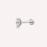 0.08 CT Markiz Kesim Pırlanta Taşlı Beyaz Altın Piercing