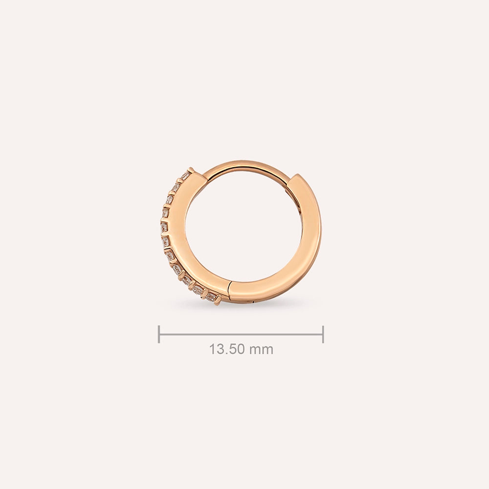 0.09 CT Pırlanta Taşlı Rose Altın Conch Piercing