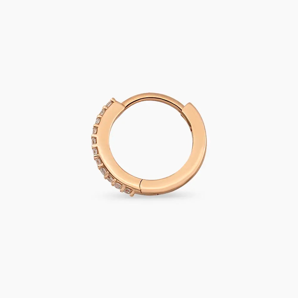 0.09 CT Pırlanta Taşlı Rose Altın Conch Piercing