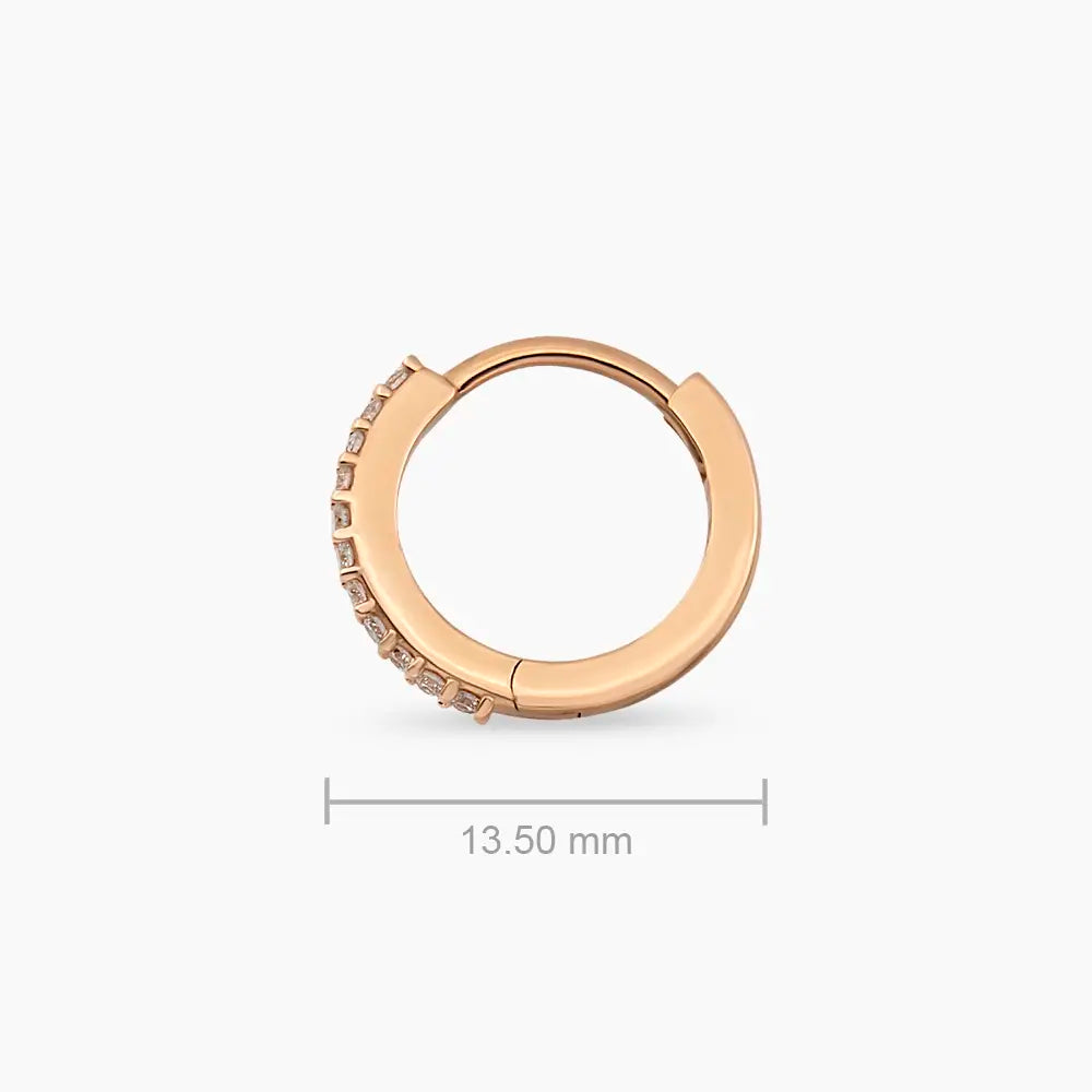 0.09 CT Pırlanta Taşlı Rose Altın Conch Piercing