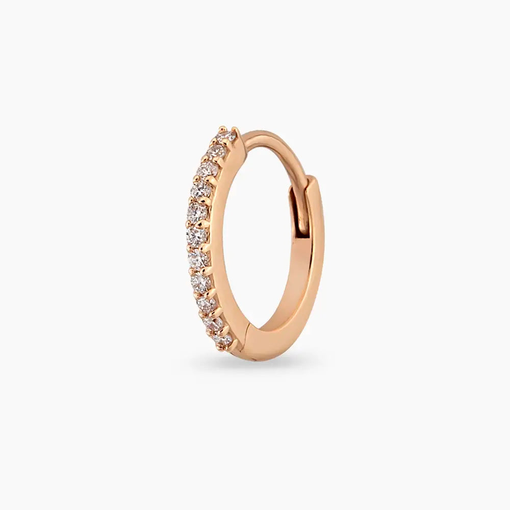0.09 CT Pırlanta Taşlı Rose Altın Conch Piercing
