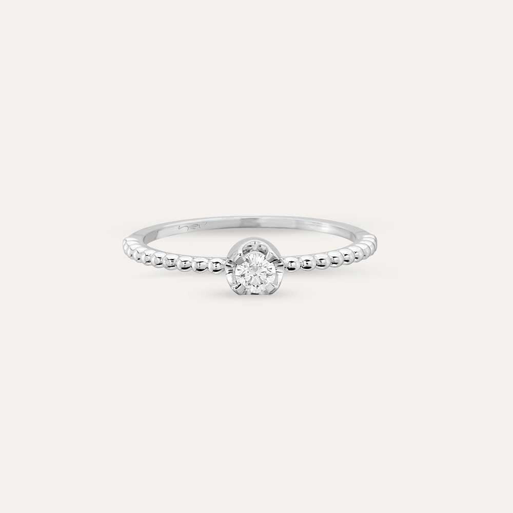 0.13 CT Tektaş Pırlanta Beyaz Altın Yüzük