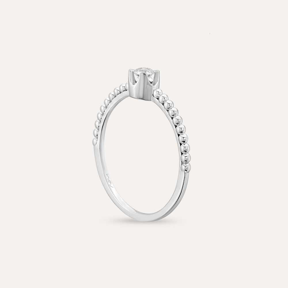 0.13 CT Tektaş Pırlanta Beyaz Altın Yüzük