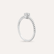 0.13 CT Tektaş Pırlanta Beyaz Altın Yüzük