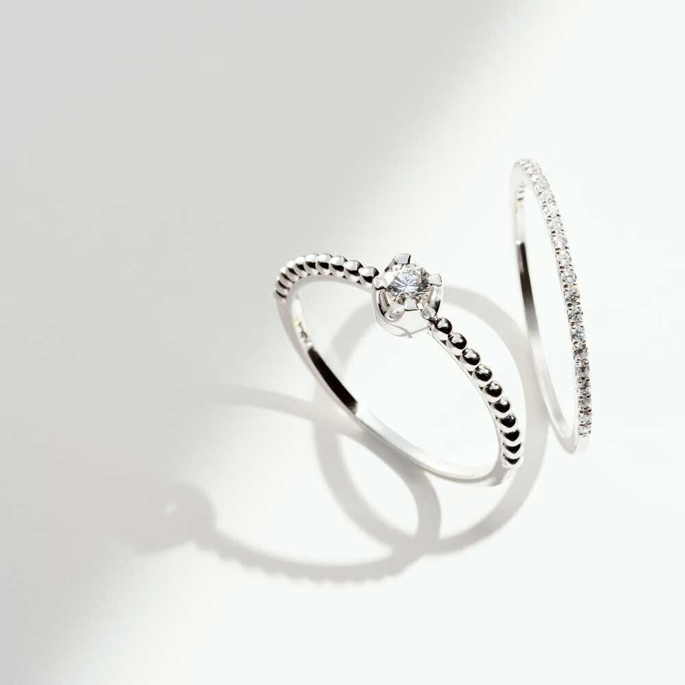 0.13 CT Tektaş Pırlanta Beyaz Altın Yüzük