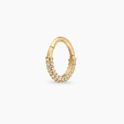 0.16 CT Pırlanta Taşlı Sarı Altın Halka Piercing