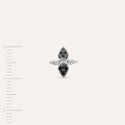 0.16 CT Siyah Pırlanta Taşlı Beyaz Altın Tek Küpe