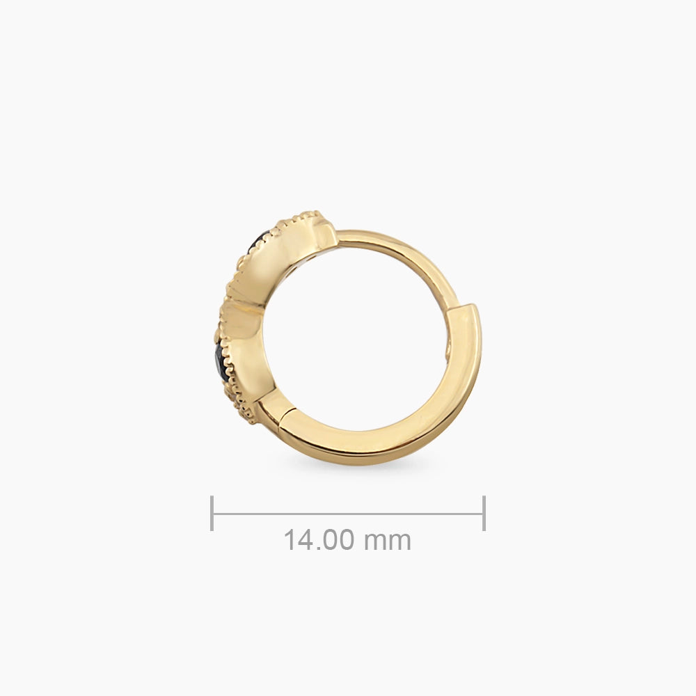 0.18 CT Blue Safir ve Pırlanta Taşlı Sarı Altın Conch Piercing
