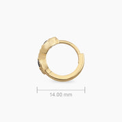 0.18 CT Blue Safir ve Pırlanta Taşlı Sarı Altın Conch Piercing