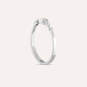0.19 CT Baget Pırlanta Taşlı Beyaz Altın Yüzük