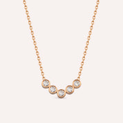 0.21 CT Pırlanta Taşlı Rose Altın Kolye