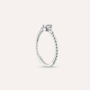 0.22 CT Damla Kesim Pırlanta Taşlı Beyaz Altın Yüzük