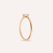 0.25 CT Baget Pırlanta Taşlı Rose Altın Yüzük