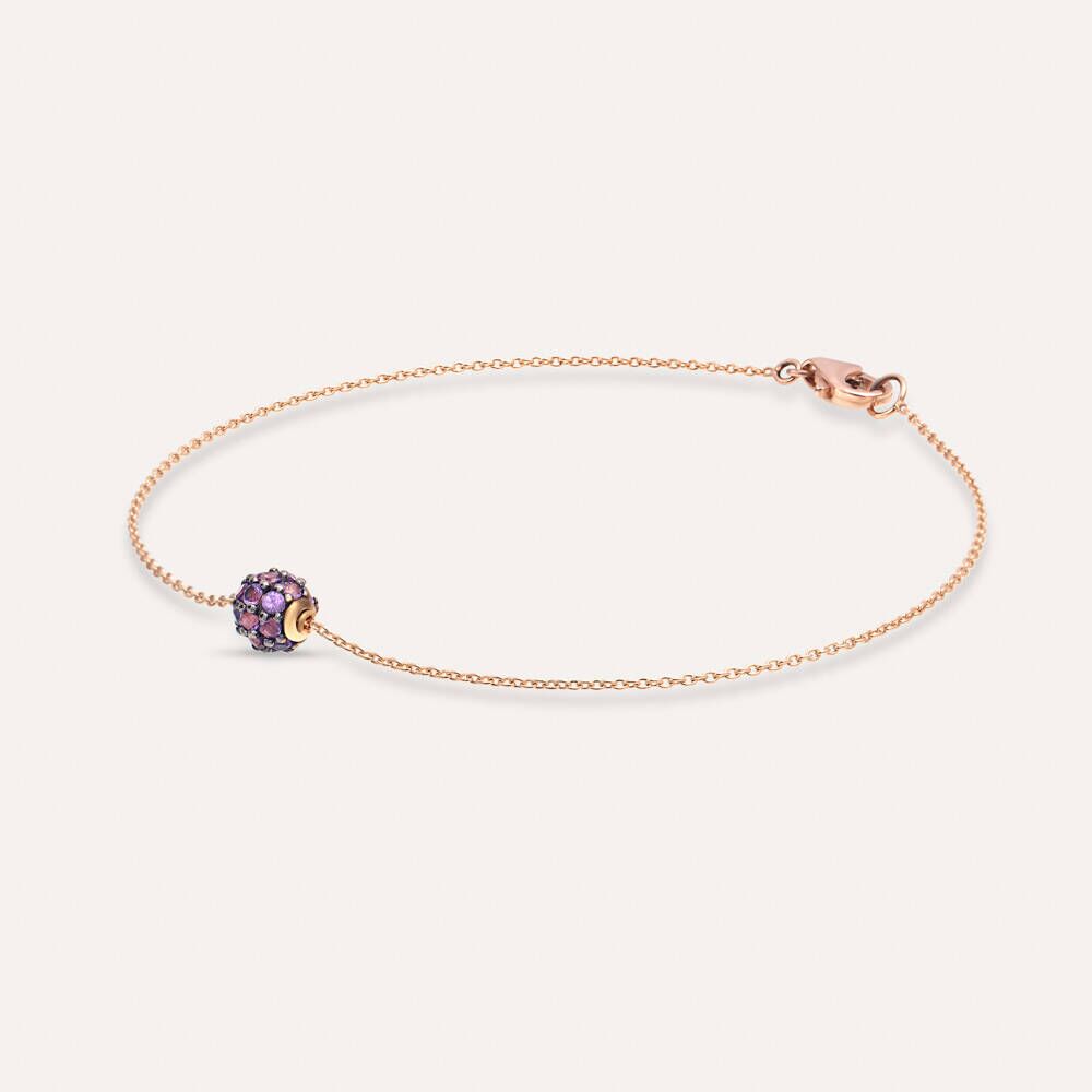 0.28 CT Ametist Taşlı Rose Altın Top Bileklik