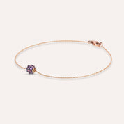 0.28 CT Ametist Taşlı Rose Altın Top Bileklik