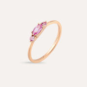 0.35 CT Pink Safir Taşlı Rose Altın Yüzük