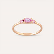 0.35 CT Pink Safir Taşlı Rose Altın Yüzük