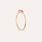 0.35 CT Pink Safir Taşlı Rose Altın Yüzük