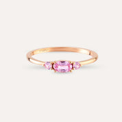 0.35 CT Pink Safir Taşlı Rose Altın Yüzük