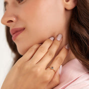 0.36 CT Multicolor Safir ve Pırlanta Taşlı Sarı Altın Yüzük