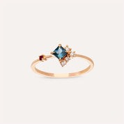 0.38 CT Multicolor Safir ve Yakut Taşlı Rose Altın Yüzük
