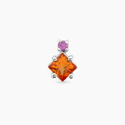 0.39 CT Multicolor Safir ve Pırlanta Taşlı Beyaz Altın Piercing
