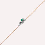 0.41 CT Zümrüt ve Pırlanta Taşlı Rose Altın Bileklik