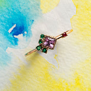 0.42 CT Multicolor Safir, Zümrüt ve Yakut Taşlı Yüzük