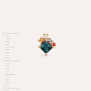 0.43 CT Multicolor Safir ve Pırlanta Taşlı Tek Küpe