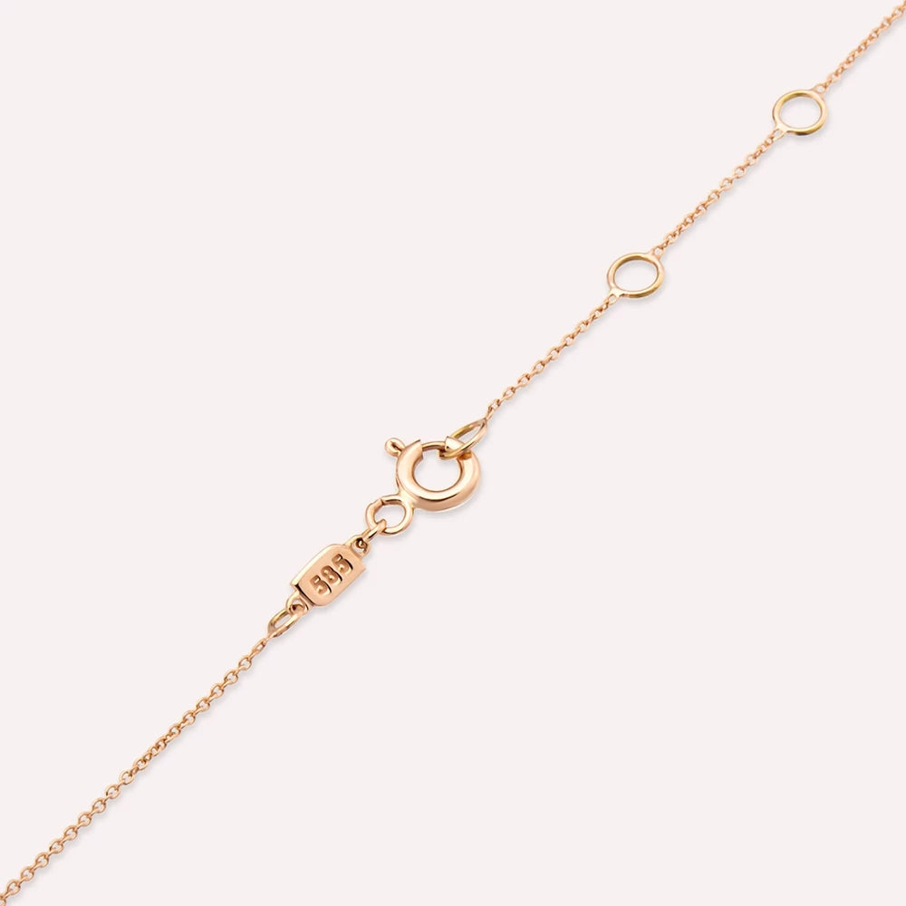 0.44 CT Pırlanta Taşlı Rose Altın Kolye