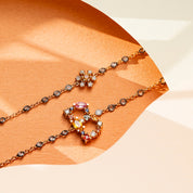 0.46 CT Orange Safir ve Elmas Taşlı Rose Altın Bileklik