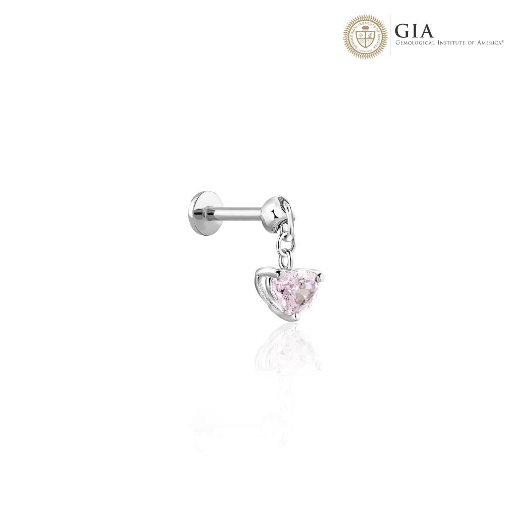 0.50 ct Unico Kalp Pembe Pırlanta Piercing - GIA Sertifikalı Ürün