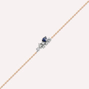 0.53 CT Safir ve Pırlanta Taşlı Rose Altın Bileklik