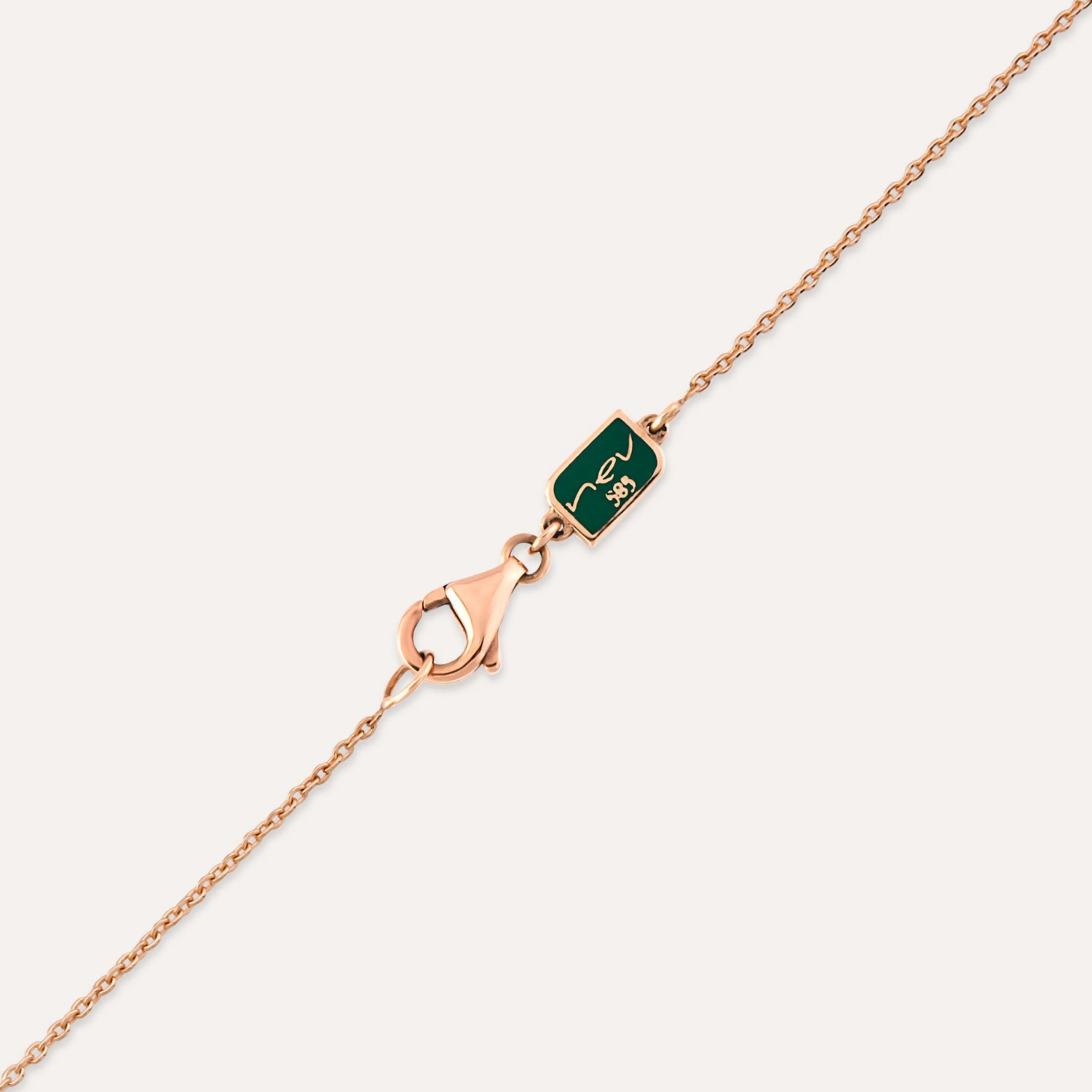 0.54 CT Brown Pırlanta ve Multicolor Safir Taşlı Y Harf Kolye